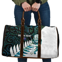 New Zealand Silver Fern Rugby Custom Travel Bag Go All Black Turquoise Maori Paua Shell LT14 Turquoise - Polynesian Pride