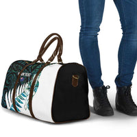 New Zealand Silver Fern Rugby Custom Travel Bag Go All Black Turquoise Maori Paua Shell LT14 - Polynesian Pride