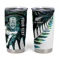 New Zealand Silver Fern Rugby Custom Tumbler Cup Go All Black Turquoise Maori Paua Shell LT14 Turquoise - Polynesian Pride