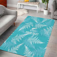 New Zealand Silver Fern Rugby Custom Area Rug Go Aotearoa Champions Turquoise Version - Polynesian Pride