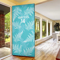 New Zealand Silver Fern Rugby Custom Door Cover Go Aotearoa Champions Turquoise Version LT14 - Polynesian Pride