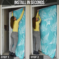 New Zealand Silver Fern Rugby Custom Door Cover Go Aotearoa Champions Turquoise Version LT14 - Polynesian Pride