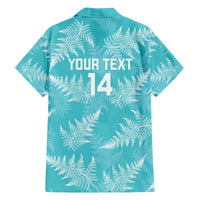 New Zealand Silver Fern Rugby Custom Family Matching Off The Shoulder Long Sleeve Dress and Hawaiian Shirt Go Aotearoa Champions Turquoise Version LT14 - Polynesian Pride