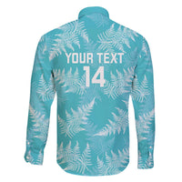 New Zealand Silver Fern Rugby Custom Family Matching Off The Shoulder Long Sleeve Dress and Hawaiian Shirt Go Aotearoa Champions Turquoise Version LT14 - Polynesian Pride