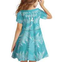 New Zealand Silver Fern Rugby Custom Family Matching Off Shoulder Maxi Dress and Hawaiian Shirt Go Aotearoa Champions Turquoise Version LT14 - Polynesian Pride