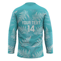 New Zealand Silver Fern Rugby Custom Hockey Jersey Go Aotearoa Champions Turquoise Version LT14 - Polynesian Pride