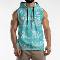 New Zealand Silver Fern Rugby Custom Sleeveless Hoodie Go Aotearoa Champions Turquoise Version LT14 - Polynesian Pride