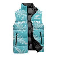 New Zealand Silver Fern Rugby Custom Sleeveless Puffer Jacket Go Aotearoa Champions Turquoise Version - Polynesian Pride