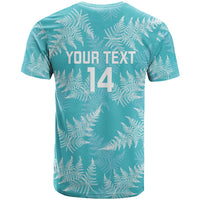 New Zealand Silver Fern Rugby Custom T Shirt Go Aotearoa Champions Turquoise Version LT14 - Polynesian Pride
