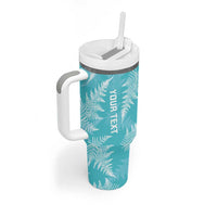 New Zealand Silver Fern Rugby Custom Tumbler With Handle Go Aotearoa Champions Turquoise Version LT14 - Polynesian Pride