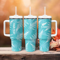 New Zealand Silver Fern Rugby Custom Tumbler With Handle Go Aotearoa Champions Turquoise Version LT14 - Polynesian Pride