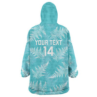 New Zealand Silver Fern Rugby Custom Wearable Blanket Hoodie Go Aotearoa Champions Turquoise Version LT14 - Polynesian Pride