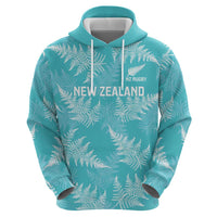 New Zealand Silver Fern Rugby Custom Zip Hoodie Go Aotearoa Champions Turquoise Version LT14 - Polynesian Pride