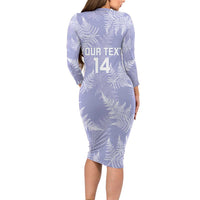 New Zealand Silver Fern Rugby Custom Family Matching Long Sleeve Bodycon Dress and Hawaiian Shirt Go Aotearoa Champions Purple Version LT14 - Polynesian Pride