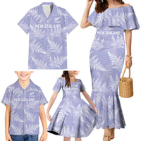 New Zealand Silver Fern Rugby Custom Family Matching Mermaid Dress and Hawaiian Shirt Go Aotearoa Champions Purple Version LT14 - Polynesian Pride