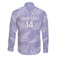 New Zealand Silver Fern Rugby Custom Family Matching Off The Shoulder Long Sleeve Dress and Hawaiian Shirt Go Aotearoa Champions Purple Version LT14 - Polynesian Pride