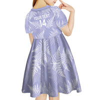 New Zealand Silver Fern Rugby Custom Kid Short Sleeve Dress Go Aotearoa Champions Purple Version LT14 - Polynesian Pride