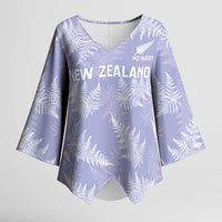New Zealand Silver Fern Rugby Custom Kimono Sleeve Blouse Go Aotearoa Champions Purple Version LT14 Female Purple - Polynesian Pride