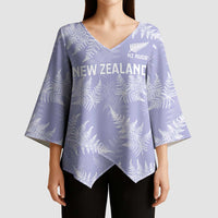 New Zealand Silver Fern Rugby Custom Kimono Sleeve Blouse Go Aotearoa Champions Purple Version LT14 - Polynesian Pride