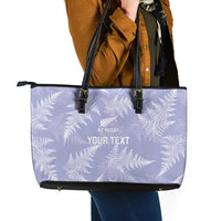 New Zealand Silver Fern Rugby Custom Leather Tote Bag Go Aotearoa Champions Purple Version LT14 - Polynesian Pride