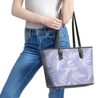 New Zealand Silver Fern Rugby Custom Leather Tote Bag Go Aotearoa Champions Purple Version LT14 - Polynesian Pride