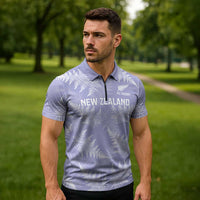 New Zealand Silver Fern Rugby Custom Zipper Polo Shirt Go Aotearoa Champions Purple Version LT14 - Polynesian Pride