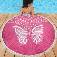 New Zealand Breast Cancer Awareness Beach Blanket Maori Butterfly Pink Ribbon LT14 - Polynesian Pride