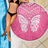 New Zealand Breast Cancer Awareness Beach Blanket Maori Butterfly Pink Ribbon LT14 - Polynesian Pride