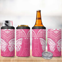 New Zealand Breast Cancer Awareness 4 in 1 Can Cooler Tumbler Maori Butterfly Pink Ribbon LT14 - Polynesian Pride