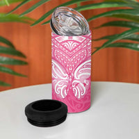 New Zealand Breast Cancer Awareness 4 in 1 Can Cooler Tumbler Maori Butterfly Pink Ribbon LT14 - Polynesian Pride