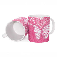 New Zealand Breast Cancer Awareness Ceramic Mug Maori Butterfly Pink Ribbon LT14 - Polynesian Pride