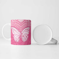 New Zealand Breast Cancer Awareness Ceramic Mug Maori Butterfly Pink Ribbon LT14 - Polynesian Pride