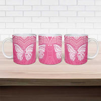 New Zealand Breast Cancer Awareness Ceramic Mug Maori Butterfly Pink Ribbon LT14 - Polynesian Pride