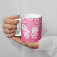 New Zealand Breast Cancer Awareness Ceramic Mug Maori Butterfly Pink Ribbon LT14 - Polynesian Pride