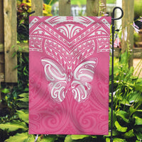 New Zealand Breast Cancer Awareness Garden Flag Maori Butterfly Pink Ribbon LT14 Garden Flag Pink - Polynesian Pride