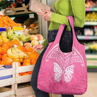 New Zealand Breast Cancer Awareness Grocery Bag Maori Butterfly Pink Ribbon LT14 - Polynesian Pride