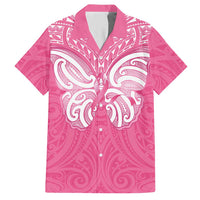 New Zealand Breast Cancer Awareness Hawaiian Shirt Maori Butterfly Pink Ribbon LT14 Pink - Polynesian Pride
