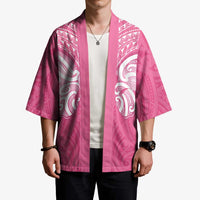 New Zealand Breast Cancer Awareness Kimono Maori Butterfly Pink Ribbon LT14 - Polynesian Pride