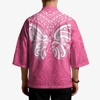 New Zealand Breast Cancer Awareness Kimono Maori Butterfly Pink Ribbon LT14 - Polynesian Pride
