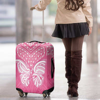 New Zealand Breast Cancer Awareness Luggage Cover Maori Butterfly Pink Ribbon - Polynesian Pride