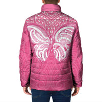 New Zealand Breast Cancer Awareness Padded Jacket Maori Butterfly Pink Ribbon LT14 - Polynesian Pride