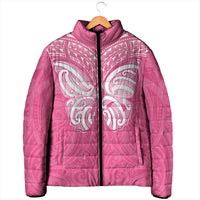 New Zealand Breast Cancer Awareness Padded Jacket Maori Butterfly Pink Ribbon LT14 - Polynesian Pride