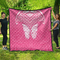 New Zealand Breast Cancer Awareness Quilt Maori Butterfly Pink Ribbon LT14 - Polynesian Pride