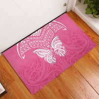 New Zealand Breast Cancer Awareness Rubber Doormat Maori Butterfly Pink Ribbon LT14 - Polynesian Pride