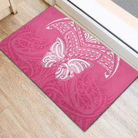 New Zealand Breast Cancer Awareness Rubber Doormat Maori Butterfly Pink Ribbon LT14 - Polynesian Pride