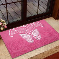 New Zealand Breast Cancer Awareness Rubber Doormat Maori Butterfly Pink Ribbon LT14 - Polynesian Pride