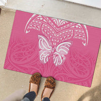 New Zealand Breast Cancer Awareness Rubber Doormat Maori Butterfly Pink Ribbon LT14 - Polynesian Pride
