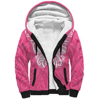 New Zealand Breast Cancer Awareness Sherpa Hoodie Maori Butterfly Pink Ribbon LT14 Unisex Pink - Polynesian Pride