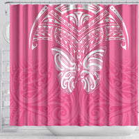 New Zealand Breast Cancer Awareness Shower Curtain Maori Butterfly Pink Ribbon LT14 - Polynesian Pride