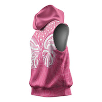 New Zealand Breast Cancer Awareness Sleeveless Hoodie Maori Butterfly Pink Ribbon LT14 - Polynesian Pride